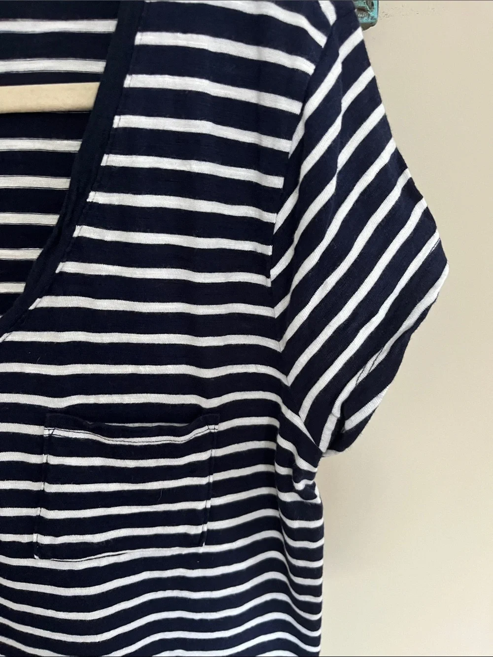 GAP Navy and White Striped V-Neck Swim Cover-Up